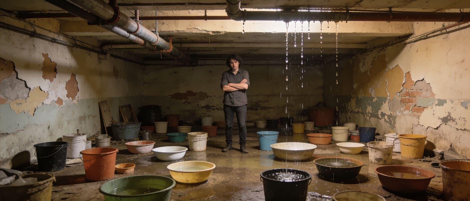 Basement with visible moisture — find the right dehumidifier size